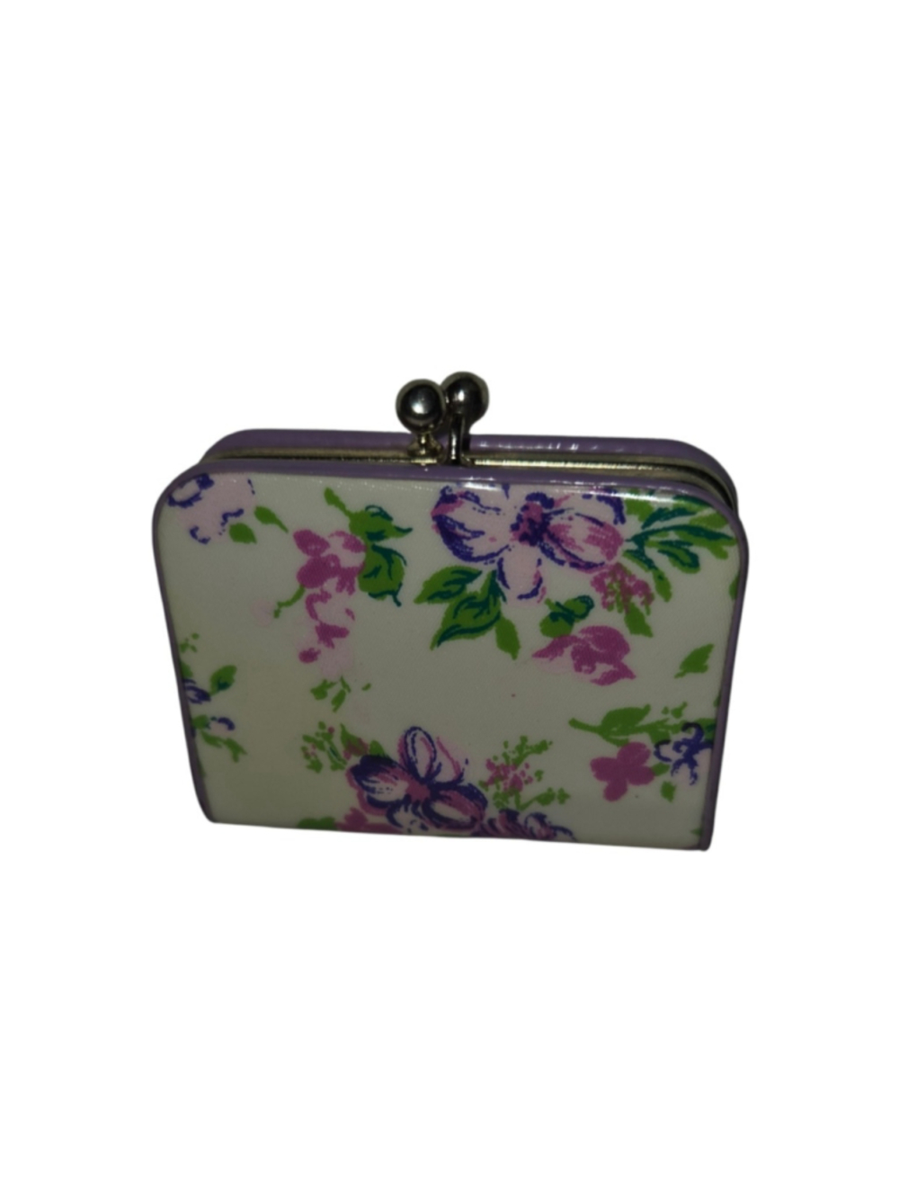 Women's Unbranded Floral Coin Case One Size White Purple